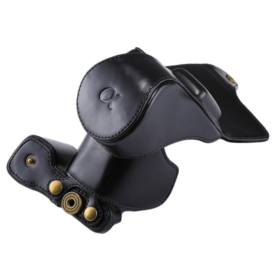 Full Body Camera PU Leather Case Bag with Strap for Sony NEX 5N / 5R / 5T (16-50mm / 18-55mm Lens)(Black)