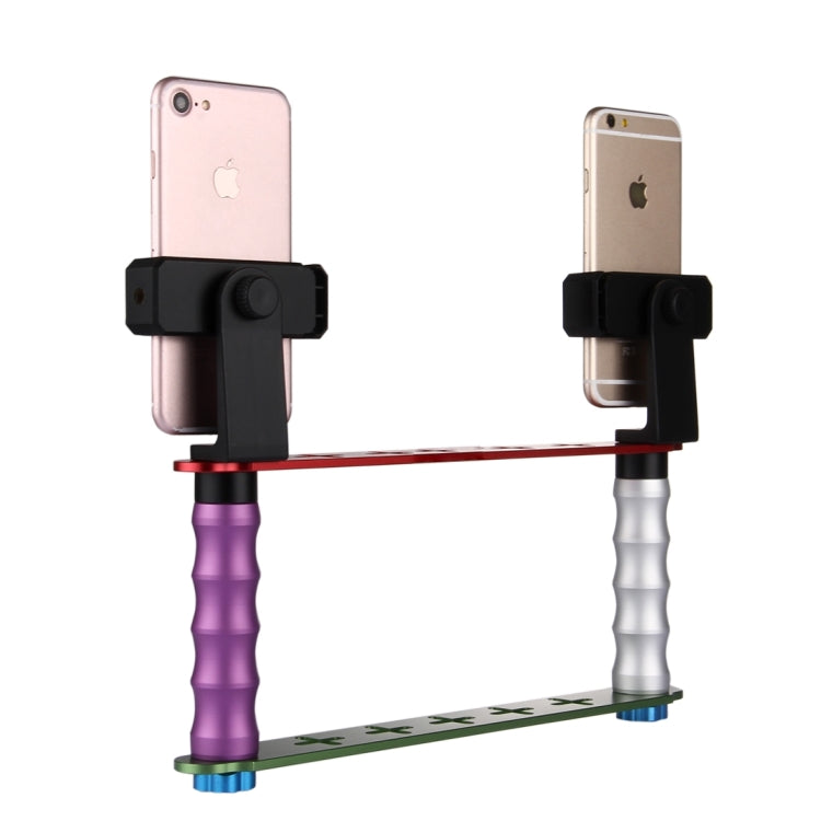 Smartphone Live Broadcast Bracket Dual Hand-held Selfie Mount Kits with 2x V-Bracket + 3x Phone Clips, For iPhone, Galaxy, Huawei, Xiaomi, HTC, Sony, Google and other Smartphones - free shipping - PMC TechLife - Order now!