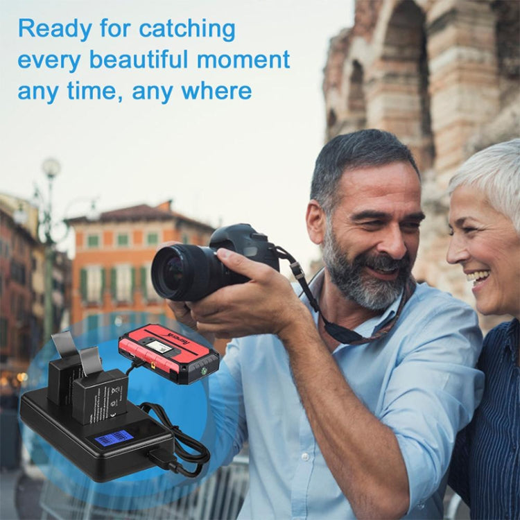 SJCAM SJ7000 / SJ6000 / SJ5000 / SJ4000 Battery LCD Screen Dual Batteries Charger, Displays Charging Capacity(Black) - Battery USB Charger by PMC Jewellery | Online Shopping South Africa | PMC Jewellery | Buy Now Pay Later Mobicred