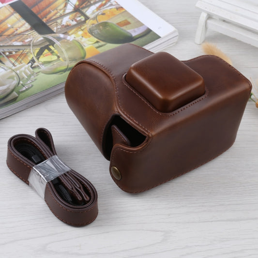 Full Body Camera PU Leather Case Bag with Strap for Olympus E-PL3 / E-PM1 (Coffee) - Leather Bag by PMC Jewellery | Online Shopping South Africa | PMC Jewellery | Buy Now Pay Later Mobicred
