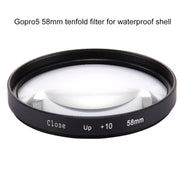 58mm 2 in 1 10X Close-Up Lens Filter for GoPro HERO7 Black/6 /5