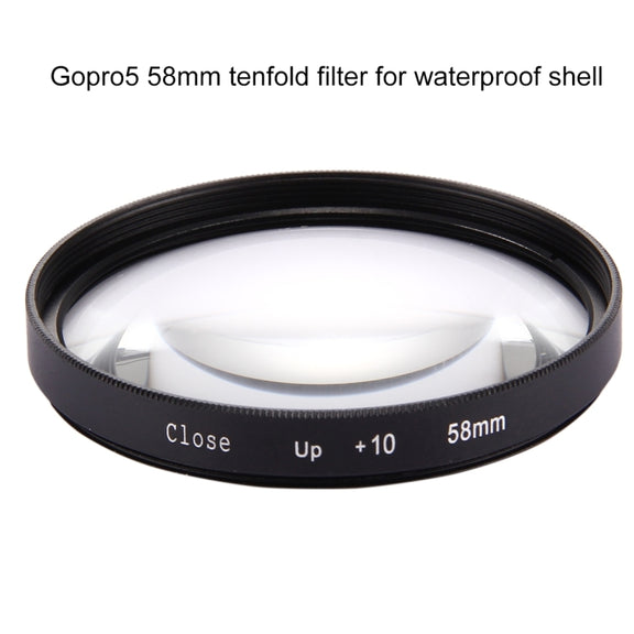 58mm 2 in 1 10X Close-Up Lens Filter for GoPro HERO7 Black/6 /5