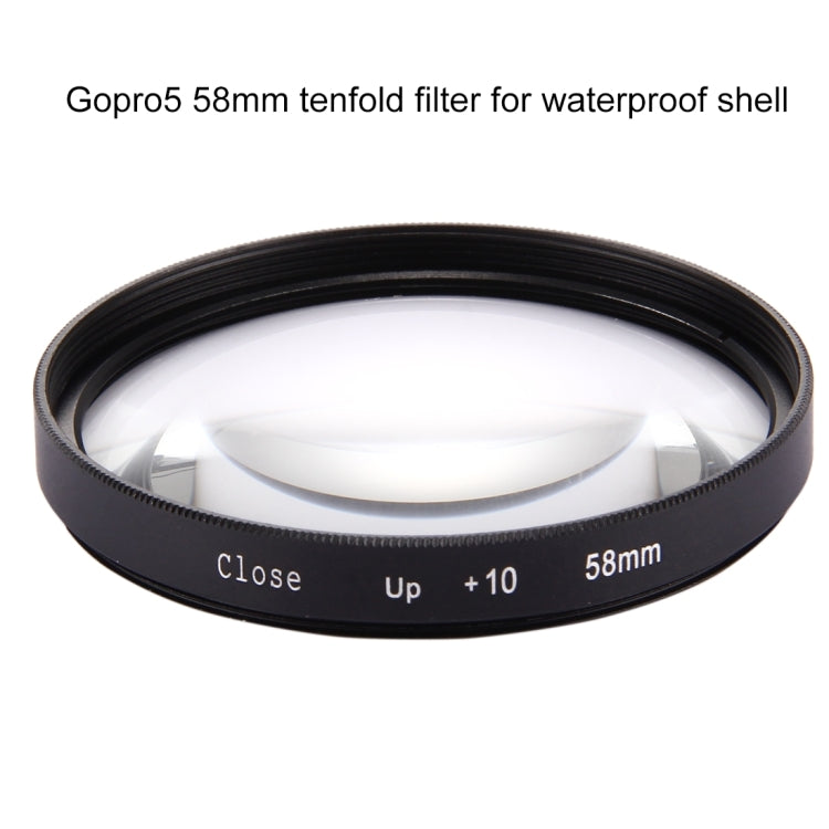 58mm 2 in 1 10X Close-Up Lens Filter for GoPro HERO7 Black/6 /5