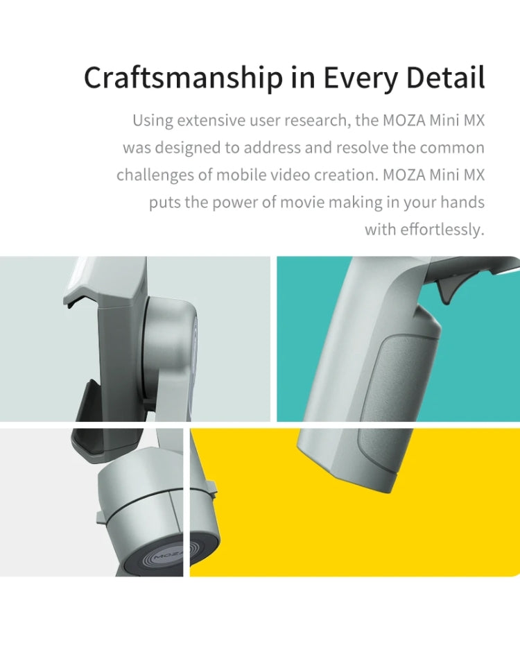 MOZA Mini MX 3 Axis Foldable Handheld Gimbal Stabilizer for Action Camera and Smart Phone(Grey) - free shipping - PMC Jewellery - Order now!