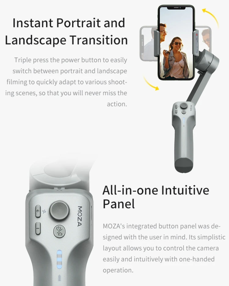 MOZA Mini MX 3 Axis Foldable Handheld Gimbal Stabilizer for Action Camera and Smart Phone(Grey) - free shipping - PMC Jewellery - Order now!