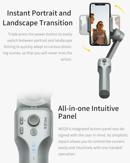 MOZA Mini MX 3 Axis Foldable Handheld Gimbal Stabilizer for Action Camera and Smart Phone(Grey) - free shipping - PMC Jewellery - Order now!