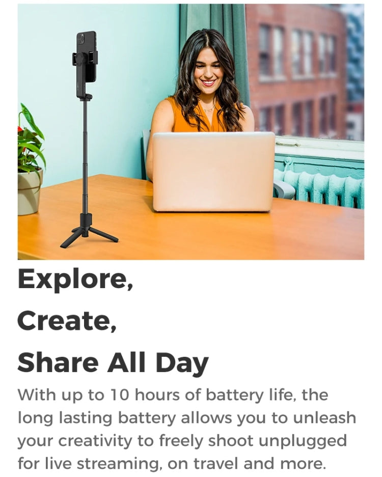 MOZA NANO SE Foldable Selfie Stick Handheld Gimbal Stabilizer for Smart Phone(Green) - free shipping - PMC TechLife - Order now!