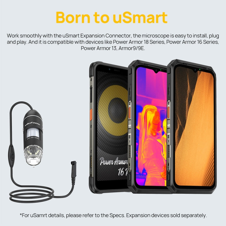 Ulefone uSmart C01 Wired Digital Microscope for Ulefone Armor 18 Series / 9 / 9E & Power Armor 16 Series / 13 / Armor Pad(Black) - free shipping - PMC Jewellery - Order now!