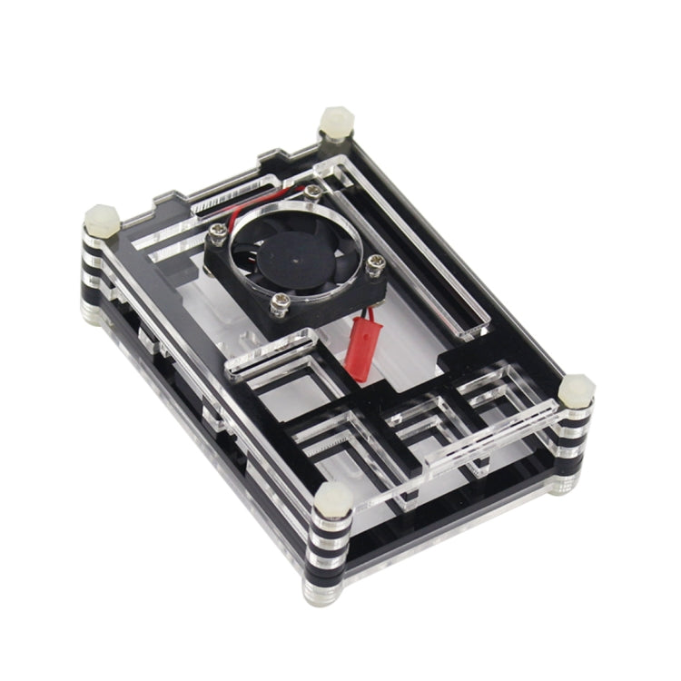 9 Layers Acrylic Box Shell Case with Cooling Fan for Raspberry pi 3(Black) - free shipping - PMC TechLife - Order now!