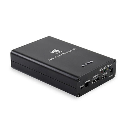 Waveshare Solar Power Manager, Embedded 10000mAh Li-Po Battery, Support 6V~24V Solar Panels (Black) - free shipping - PMC Jewellery - Order now!