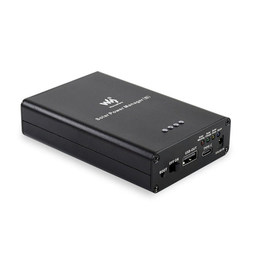 Waveshare Solar Power Manager, Embedded 10000mAh Li-Po Battery, Support 6V~24V Solar Panels (Black) - free shipping - PMC Jewellery - Order now!