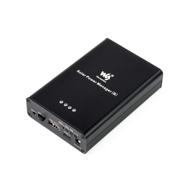 Waveshare Solar Power Manager, Embedded 10000mAh Li-Po Battery, Support 6V~24V Solar Panels (Black) - free shipping - PMC TechLife - Order now!
