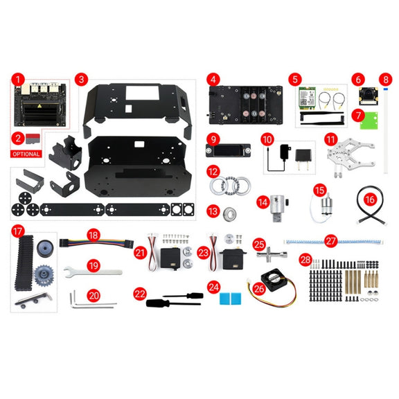 Waveshare JETANK AI Tracked Mobile Robot Kit, Based on Jetson Nano, EU Plug