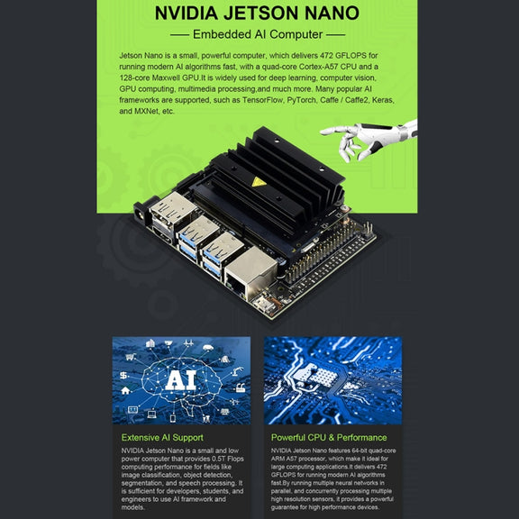 Waveshare JETANK AI Tracked Mobile Robot Kit, Based on Jetson Nano, EU Plug