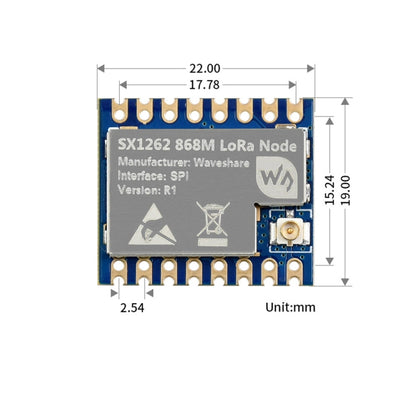 Waveshare Core1262-868M Anti-Interference SX1262 LoRa Module, EU868 Band - free shipping - PMC Jewellery - Order now!
