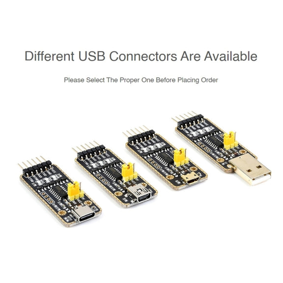 Waveshare Type-C / USB-C to UART High Band Rate Transmission Module Connectors