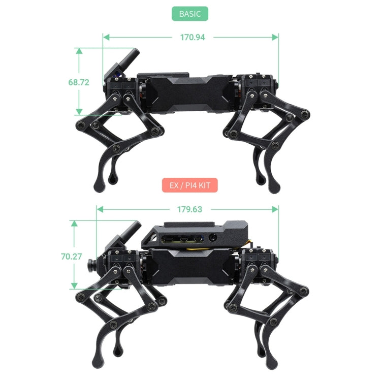 Waveshare WAVEGO 12-DOF Bionic Dog-Like Robot, Basic Version(EU Plug)
