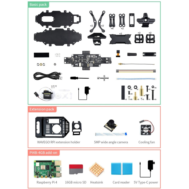 Waveshare WAVEGO 12-DOF Bionic Dog-Like Robot, Basic Version(EU Plug)