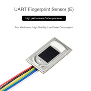 Waveshare UART Rectangle-shaped All-in-One Capacitive Fingerprint Sensor (E), Cortex Processor