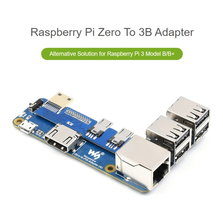 Waveshare Raspberry Pi Zero To 3B Adapter for Raspberry Pi 3 Model B/B+ - free shipping - PMC TechLife - Order now!