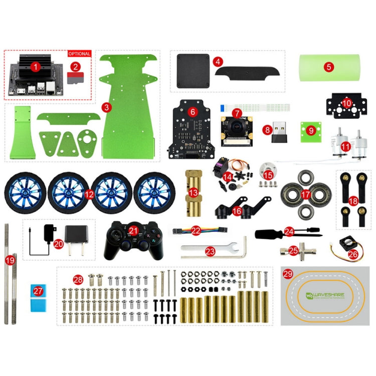 Waveshare JetRacer 2GB AI Kit, AI Racing Robot Powered by Jetson Nano 2GB, EU Plug - free shipping - PMC TechLife - Order now!