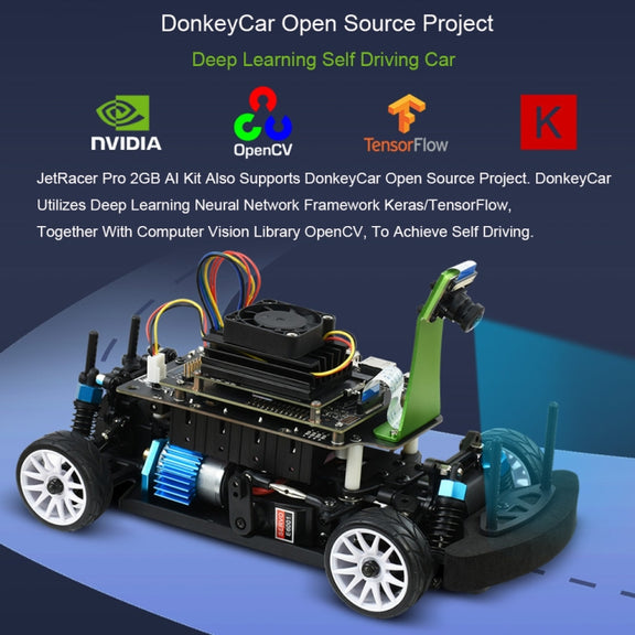 Waveshare JetRacer Pro 2GB AI Kit, High Speed AI Racing Robot Powered by Jetson Nano 2GB, Pro Version, EU Plug