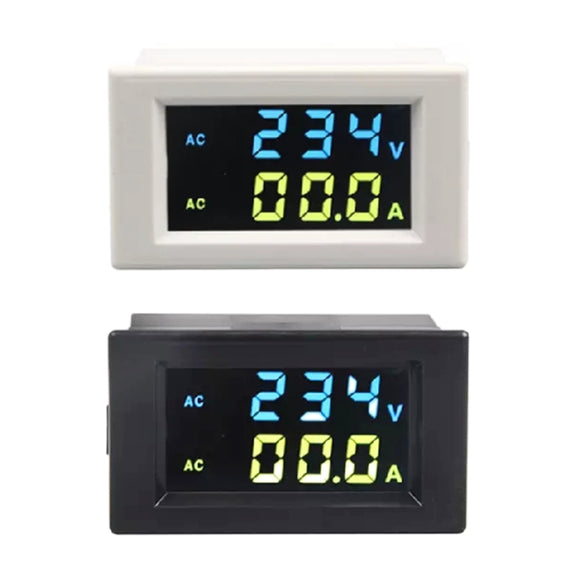 D85-2042A 110V 220V 380V 100A Digital AC Voltmeter Ammeter Current Amps Volt Meter LCD Panel Monitor (Black)
