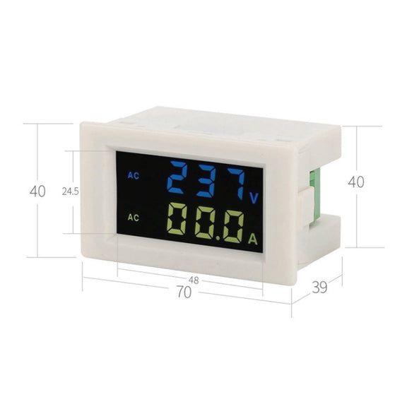 D85-2042A 110V 220V 380V 100A Digital AC Voltmeter Ammeter Current Amps Volt Meter LCD Panel Monitor (Black)