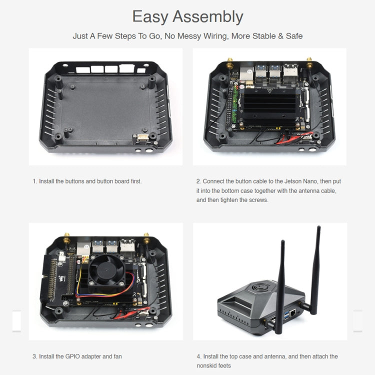 Waveshare Aluminum Case Type F for Jetson Nano Development Kit - free shipping - PMC TechLife - Order now!