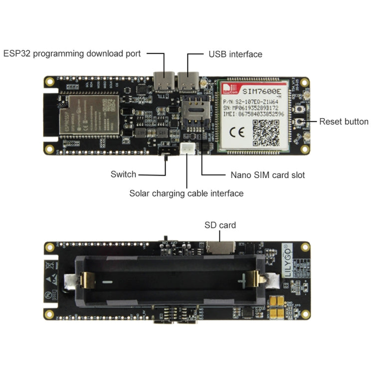 TTGO T-SIM7600E-H ESP32 WiFi Bluetooth 18560 Battery Holder Solar Charge Module Development Board - free shipping - PMC Jewellery - Order now!