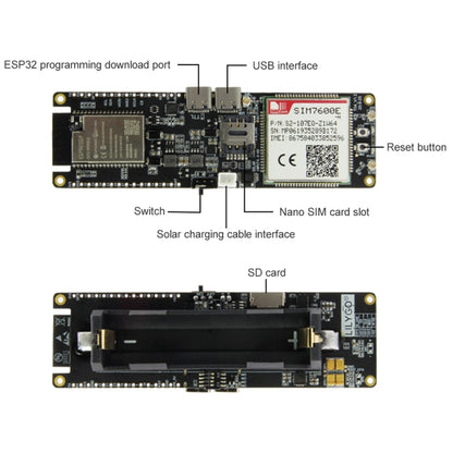 TTGO T-SIM7600E-H ESP32 WiFi Bluetooth 18560 Battery Holder Solar Charge Module Development Board - free shipping - PMC Jewellery - Order now!