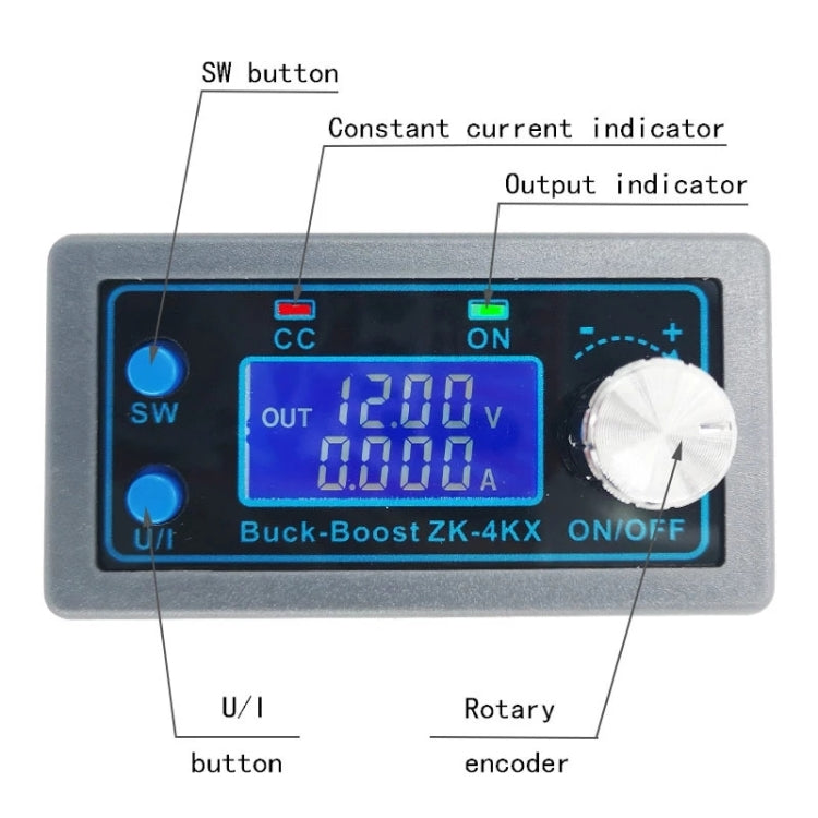 ZK-4KX CNC DC-DC Buck Boost Converter Module CC CV 0.5-30V 4A Adjustable Step Down Up Voltage Regulator - Current & Voltage Tester by PMC Jewellery | Online Shopping South Africa | PMC Jewellery | Buy Now Pay Later Mobicred