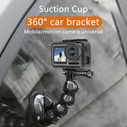 Suction Cup Jaws Flex Clamp Mount for GoPro, Insta360, DJI and Other Action Cameras(Black)