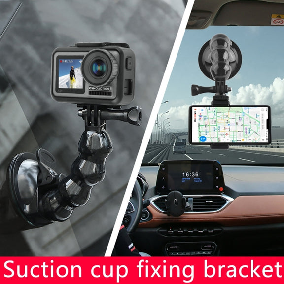 Suction Cup Jaws Flex Clamp Mount for GoPro, Insta360, DJI and Other Action Cameras(Black)