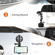 Suction Cup Jaws Flex Clamp Mount for GoPro, Insta360, DJI and Other Action Cameras(Black)
