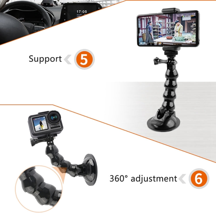 Suction Cup Jaws Flex Clamp Mount for GoPro, Insta360, DJI and Other Action Cameras(Black)