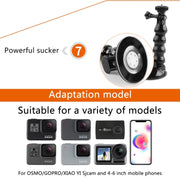 Suction Cup Jaws Flex Clamp Mount for GoPro, Insta360, DJI and Other Action Cameras(Black)