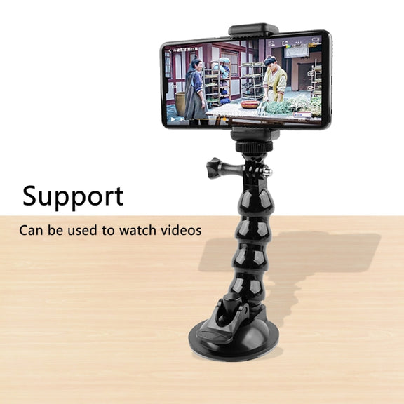 Suction Cup Jaws Flex Clamp Mount for GoPro, Insta360, DJI and Other Action Cameras(Black)