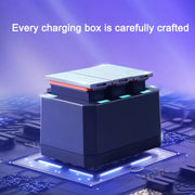 USB Triple Batteries Charger with LED Indicator Light for DJI OSMO Action(Black)
