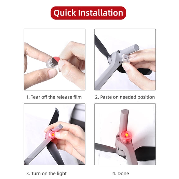 Sunnylife 2-Green + 2-Red Night Strobe LED Light Indicator Light for DJI Mavic 2 / Mini / Mavic Air 2 / FPV