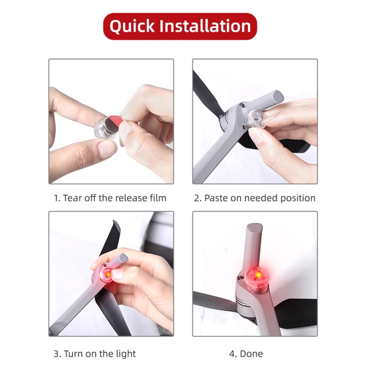 Sunnylife 2-Green + 2-Red Night Strobe LED Light Indicator Light for DJI Mavic 2 / Mini / Mavic Air 2 / FPV