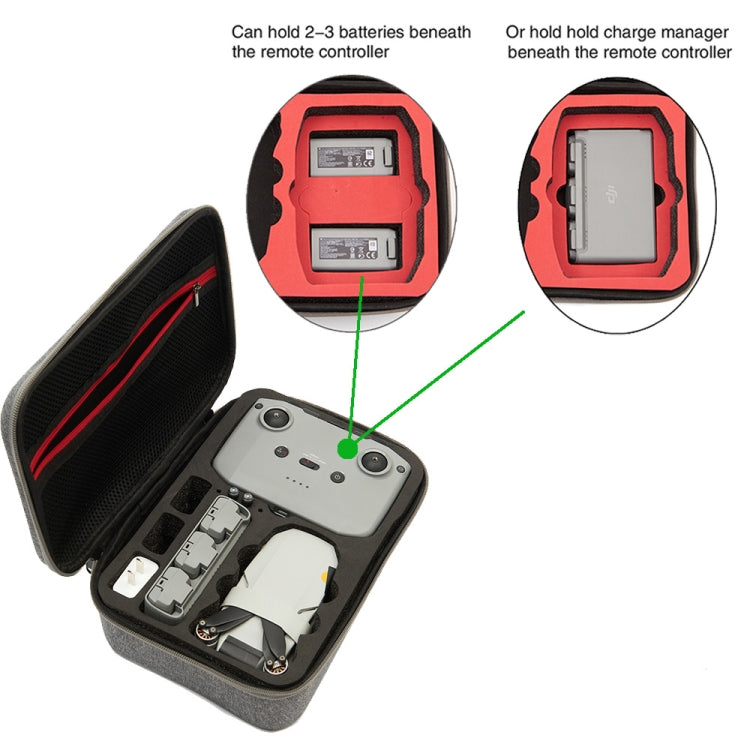 For DJI Mini 2 SE Grey Shockproof Carrying Hard Case Storage Bag, Size: 21.5 x 29.5 x 10cm (Red) - free shipping - PMC TechLife - Order now!
