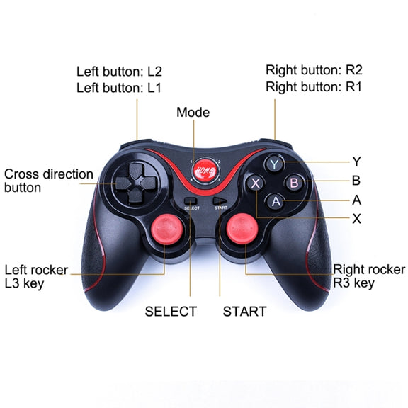C8 Bluetooth Gaming Controller Grip Game Pad, For Android / iOS  / PC / PS3