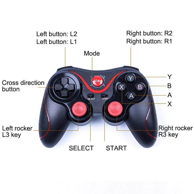 C8 Bluetooth Gaming Controller Grip Game Pad, For Android / iOS  / PC / PS3
