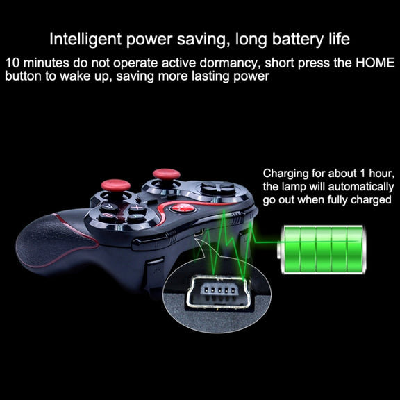 C8 Bluetooth Gaming Controller Grip Game Pad, For Android / iOS  / PC / PS3