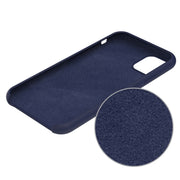 For iPhone 11 Solid Color Liquid Silicone Shockproof Case (Navy Blue)