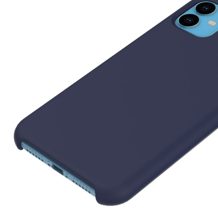 For iPhone 11 Solid Color Liquid Silicone Shockproof Case (Baby Blue)