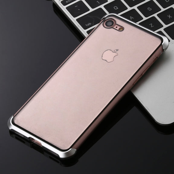 Ultra-Thin Angular Frame Magnetic Absorption Double-Sided Tempered Glass Shell for iPhone 8(Silver)