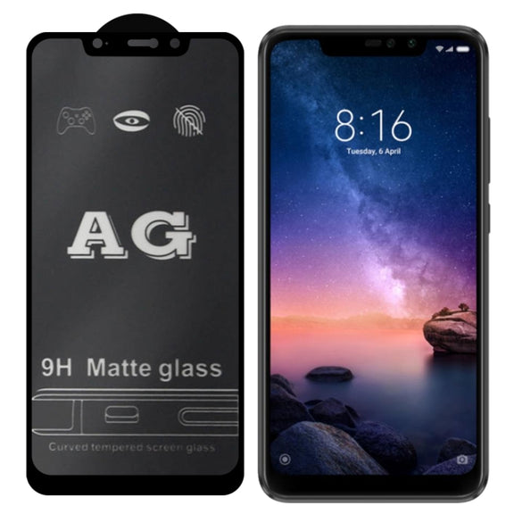 AG Matte Frosted Full Cover Tempered Glass For Xiaomi Redmi Note 6 Pro