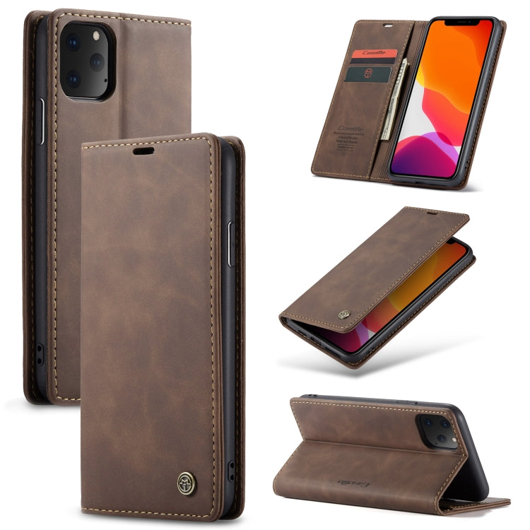 CaseMe-013 Multifunctional Horizontal Flip Leather Case with Card Slot & Holder & Wallet for iPhone 11 Pro(coffee) - free shipping - PMC TechLife - Order now!